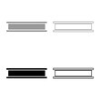 Beam girder I-beam steel bar rail piece for construction metal industry concept building material set icon grey black color vector illustration image solid fill outline contour line thin flat style