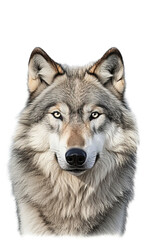 Wall Mural - Wolf portrait in watercolor style, PNG background