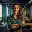 © customer solution - Portrait of happy woman standing at doorway