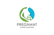 Pregnant woman logo design with modern unique concept