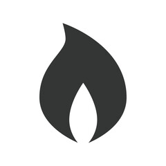 Wall Mural - fire icon, simple black emoji in flat style