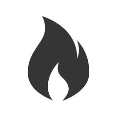 Wall Mural - fire icon, simple black emoji in flat style