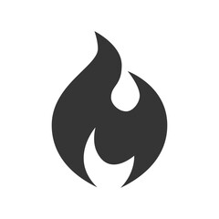 Wall Mural - fire icon, simple black emoji in flat style