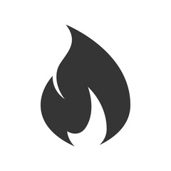 Wall Mural - Fire icon, simple black emoji in flat style