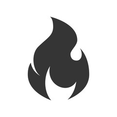 Wall Mural - fire icon, simple black emoji in flat style