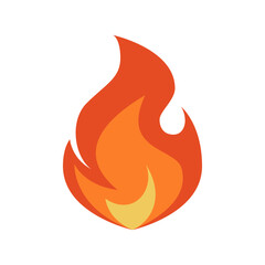 Wall Mural - fire icon, simple emoji in flat style