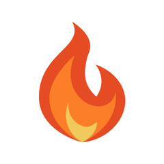 Wall Mural - fire icon, simple emoji in flat style