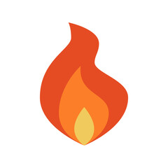 Wall Mural - fire icon, simple emoji in flat style