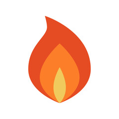 Wall Mural - fire icon, simple emoji in flat style