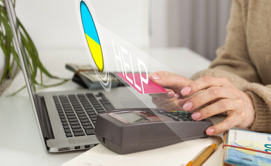 Aufkleber - virtual screen with help to Ukraine