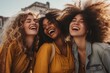 © nuclear_lily - Happy friends on city street at summer Generative AI