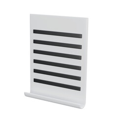 Fototapete - 3d white sheet of paper document with strokes logo icon. management efficient work on project plan concept, assignment and exam, work solution render illustration. isolated transparent png