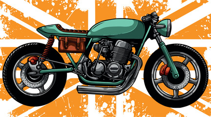 Canvas Print - Cafe racer motor bike vector illustration design