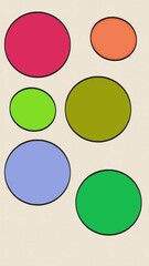 Wall Mural - Colored circles simple animation.