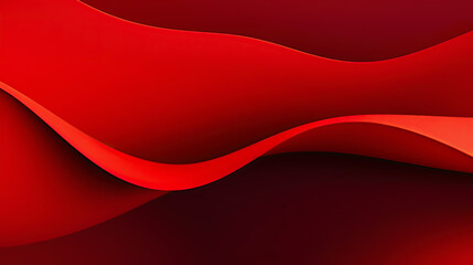 Wall Mural - Red Smooth Abstract Geometric Lines Background, generative ai