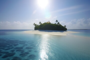 Wall Mural - Amazing drone view of the beach and water with beautiful colors. luxury tropical resort or hotel with water villas and beautiful beach scenery. maldives, summer vacation, resort maldivian houses.