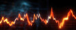 Stylized rendering of an EKG line graph in panoramic format on a dark background