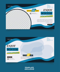 Wall Mural - Winter vacation banner template