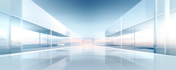 Wall Mural - a minimalist panorama featuring sleek lines and transparent layers, representing the transparency an