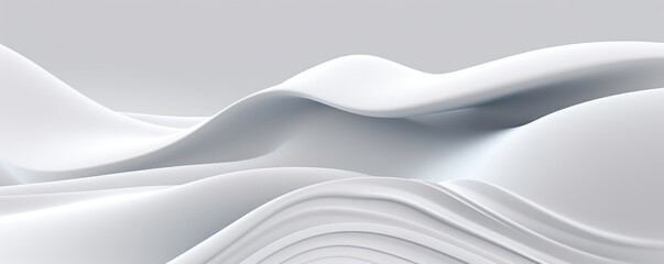 Wall Mural - a minimalist panorama featuring white abstract lines and curves, capturing the elegance and fluidity