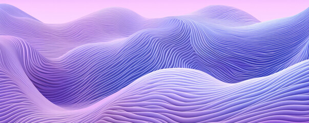 Wall Mural - abstract panorama of a digital wave pattern represented in soothing, pastel lavender tones