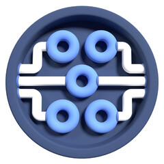 Fototapete - Circuit board futuristic technology icon. 3d rendering science circuit. Circuit icon. 3d render illustration