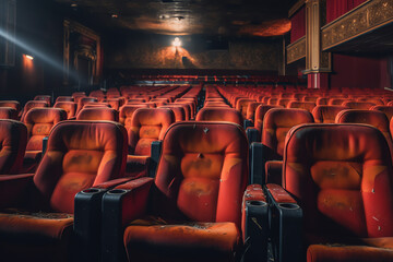 Poster - Generative AI Movie Theatre with empty seats