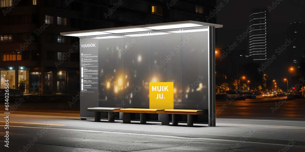 Bus Stop Ai Example Generative AI Bus Stop. Empty Design Template for Branding. Vector ...