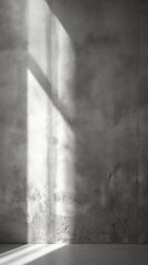 Aufkleber - Generative AI Abstract 3d rendering of empty concrete room with light and shadow on the wall.