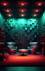 Aufkleber - Generative AI auditorium cinema room scene, 3d illustration