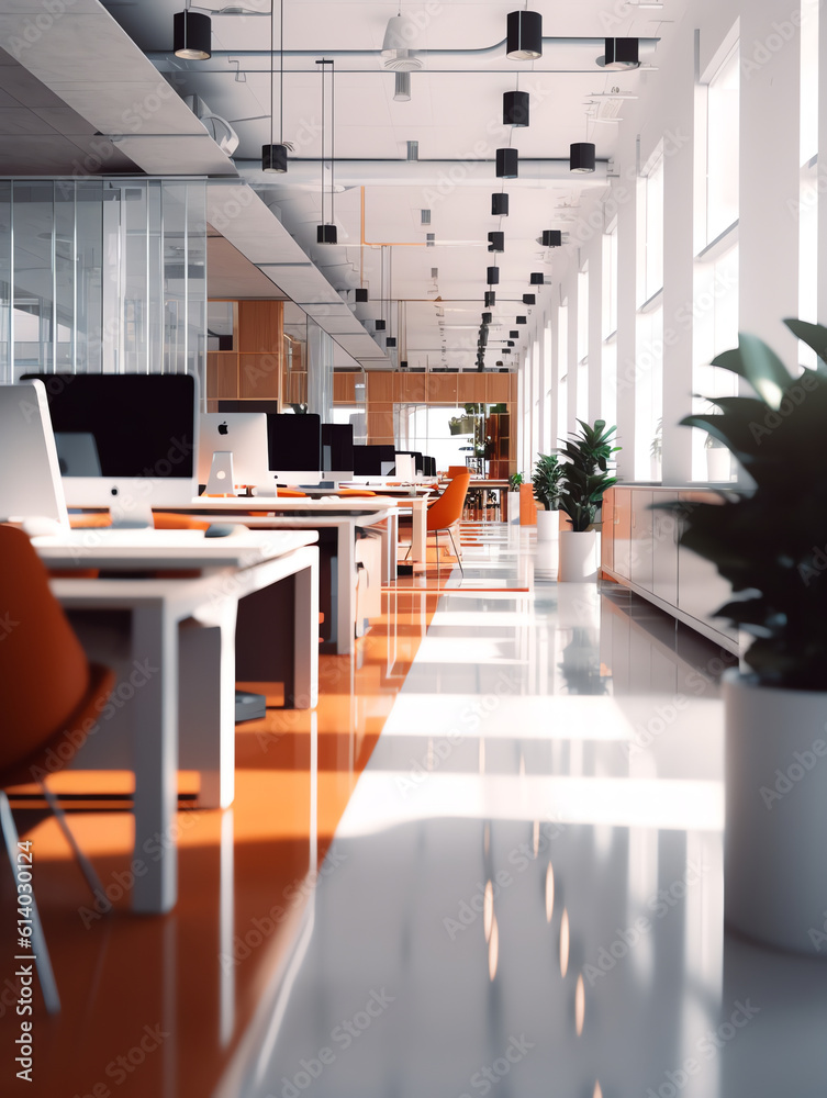 Generative AI Interior of a modern office Stock Illustration | Adobe Stock