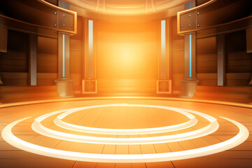 Aufkleber - Generative AI empty cinema auditorium with blank screen frame illustration