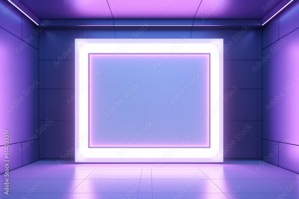 Generative AI Movie theater with empty seats and big white screen. With ...