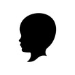 Kid head silhouette vector isolated on white background.
