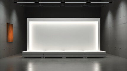 Poster - Generative AI Empty cinema screen with audience. material for designers