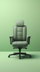 Generative AI Green color chair, modern designer, chair isolated on white background.