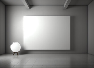 Poster - Generative AI Front view of cinema with blank screen. Mock up, Ad concept, 3D Rendering