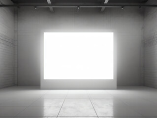Poster - Generative AI Cinema empty hall with bright white screen. Movie theater, picture house auditoria for viewing films, classic entertainment. Vector realistic cinema hall illustration