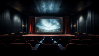 Poster - Generative AI empty cinema auditorium