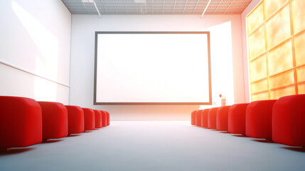Poster - Generative AI Cinema hall with a white screen