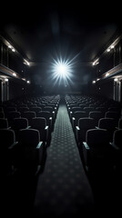 Aufkleber - Generative AI movie theater empty auditorium with seats