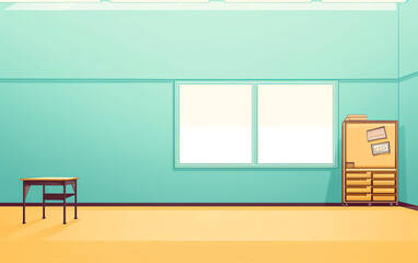Aufkleber - Generative AI School Classroom Interior Board Desk Banner Flat Vector Illustration