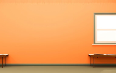 Aufkleber - Generative AI Empty classroom. School Education background. Empty school classroom. Classroom interior. Meeting room. Vector cartoon empty elementary or high school, college university classroom.