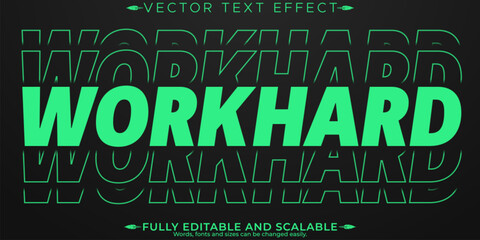 workhard text effect, editable stylish and gym text style