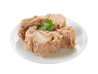 Wall Mural - Canned tuna fish in plate on transparent png