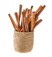 Wall Mural - Cinnamon in basket on transparent png