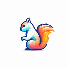 A Vector Icon Capturing The Lively Spirit Of A [squirrel] In Modern Line Art Style Created With Generative AI Software