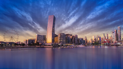 Wall Mural - Docklands CBD Melbourne Blue Hour Beautiful Sky