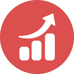 Wall Mural - increase graph icons in simple circle.