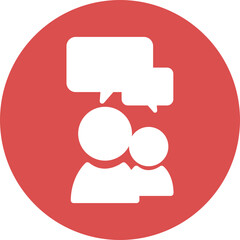Wall Mural - conversation icons in simple circle.